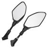 Pair Motorcycle Rearview Mirrors Universal ABS Black Housing with Mounting Bolts and Caps