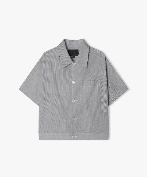 River Classy [25Ss] Llm32553 Dark Gray Corded Stripe Setup Half Shacket 95