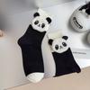 Pure Cotton Cute Socks Designer Panda Women Socks Kawaii Funny Black White Middle Tube Socks