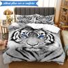 3PCS White Tiger Family Bedding Set,Including 1pc Duvet Cover And 2pcs Pillowcases Perfect for Bedroom, Dormitory, Fan Christmas gift