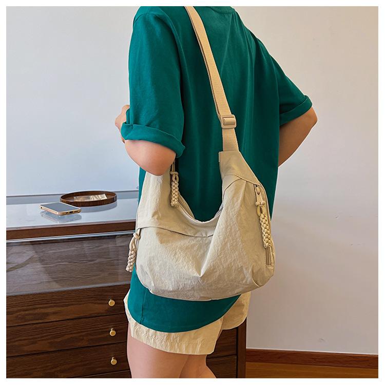 Washed Crinkled Nylon Purse Bag for Women Mini Shoulder Crossbody Handbag