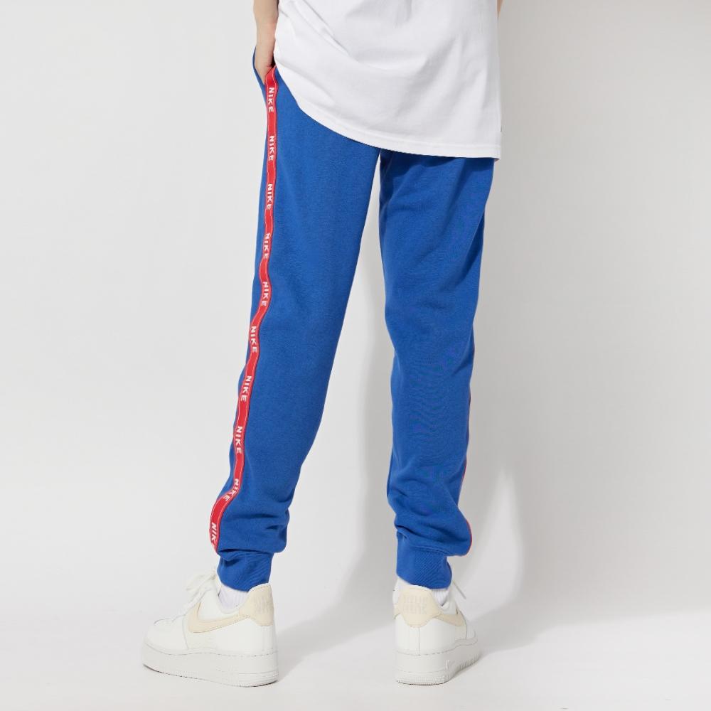 Nike As W Nsw Color Block Printed Logo Retro Sports Long Pants Casual Mid Waist Tapered Knit Joggers Women bottoms Blue AR3075-438
