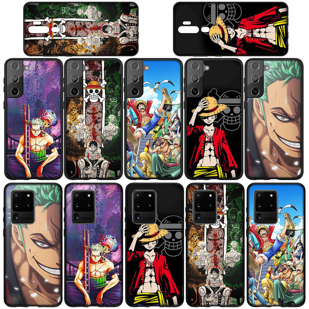 Coque de téléphone pour iPhone 17 15 16 Plus Redmi Note 14 12 11 13 Pro Max Huawei P30 P20 Lite OPPO A60 A40 A80 A18 Roronoa Zoro Dessin animé Luffy One Piece Cover