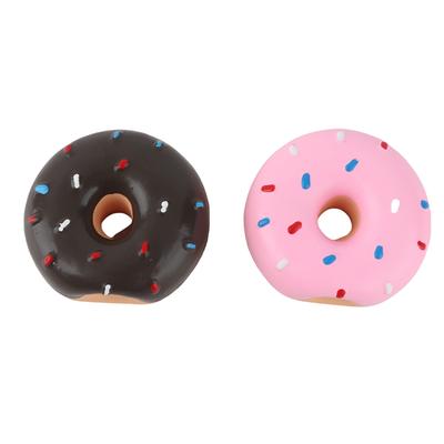 2PCS Latex Pet Doughnut Shape Sounding Teeth Cleaning Protection Chewing Biting Interactive