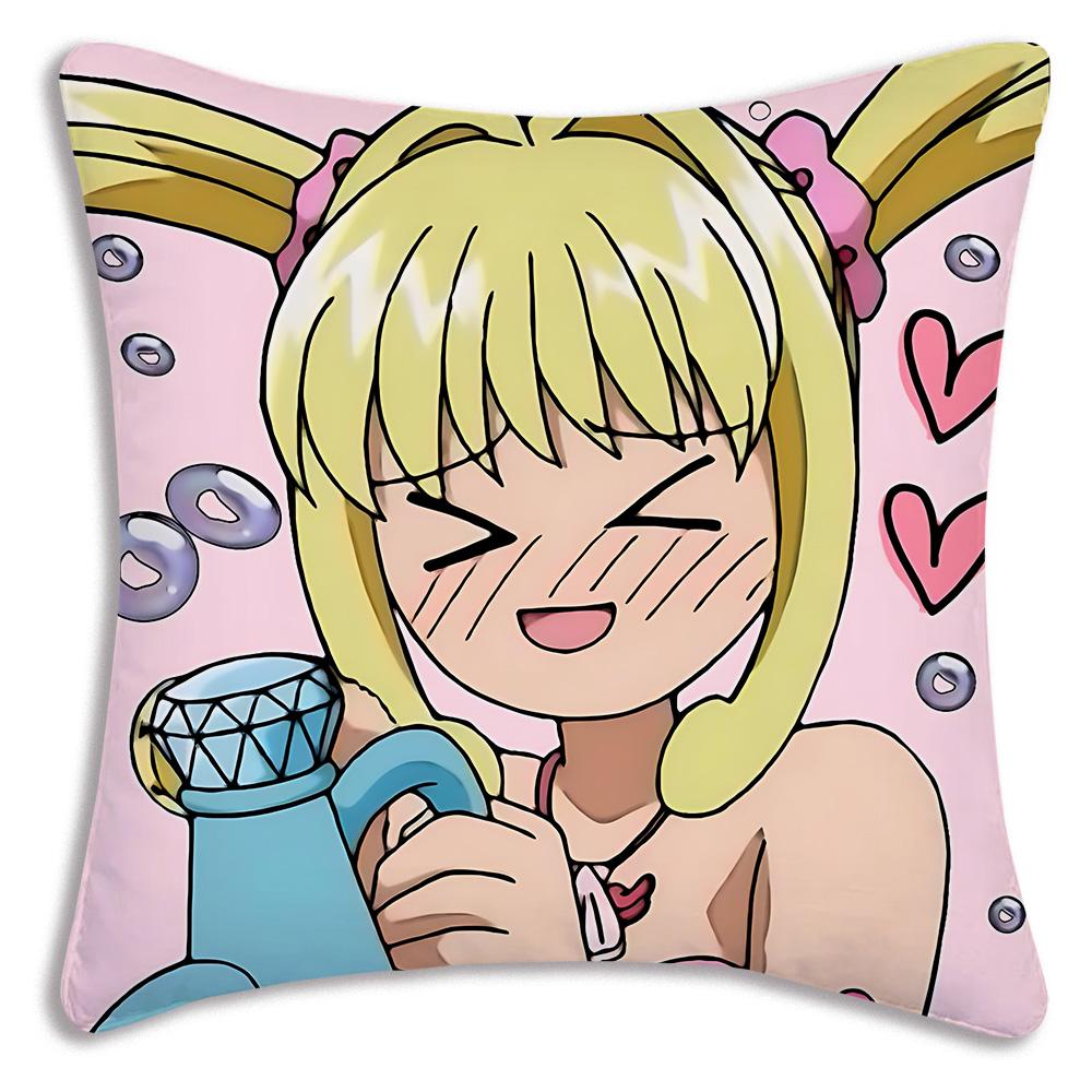 Anime M-Mermaid Melodys Pillow Covers Cartoon Sofa Decorative Home Double-sided Printing Short Plush Cute Cushion Cover