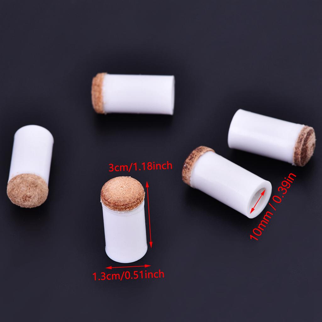 10pcs Billiards Snooker Pool Cue Pole Tip Replacement Parts Tackle Accessory (11mm)