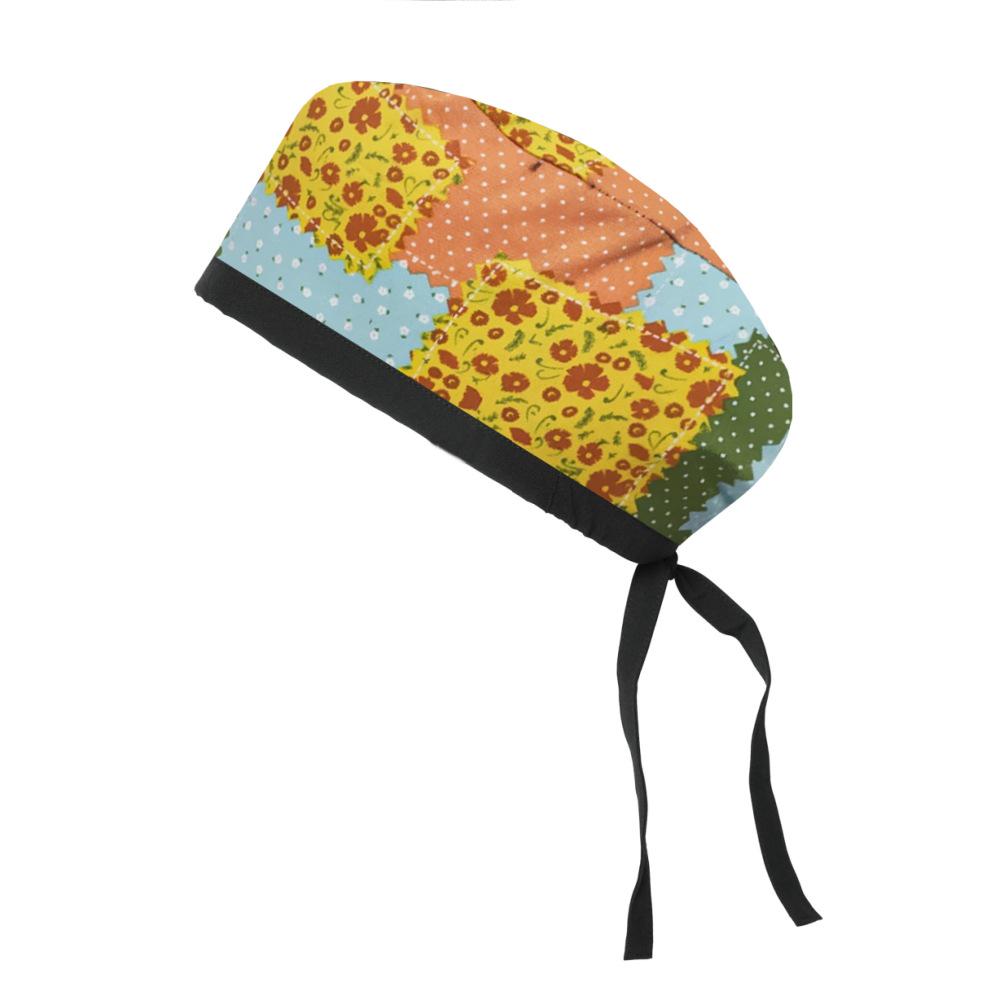 Adjustable Cotton Surgical Cap with Cartoon Print for Women and Men
