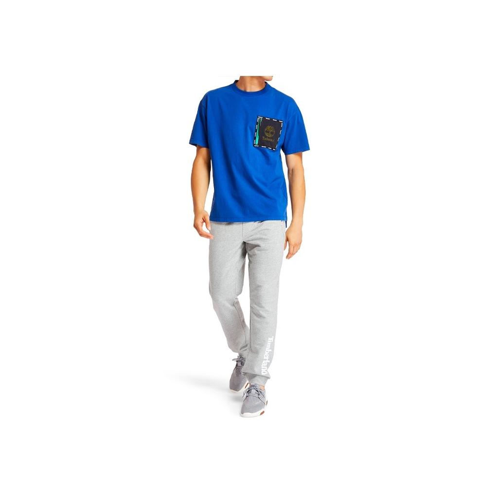Timberland SS20 Fashion Hollow Zipper Pocket Printed Short Sleeve T-Shirt Men Tops Blue A22SN454