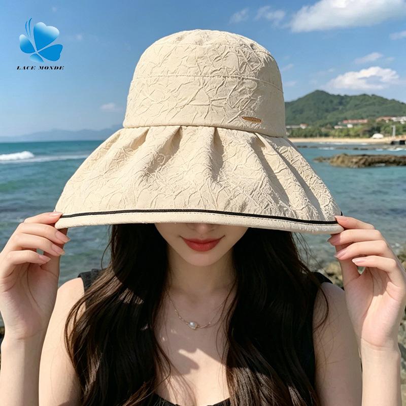 Summer new big brim sunshade sun hat foldable bucket hat summer women UV protection