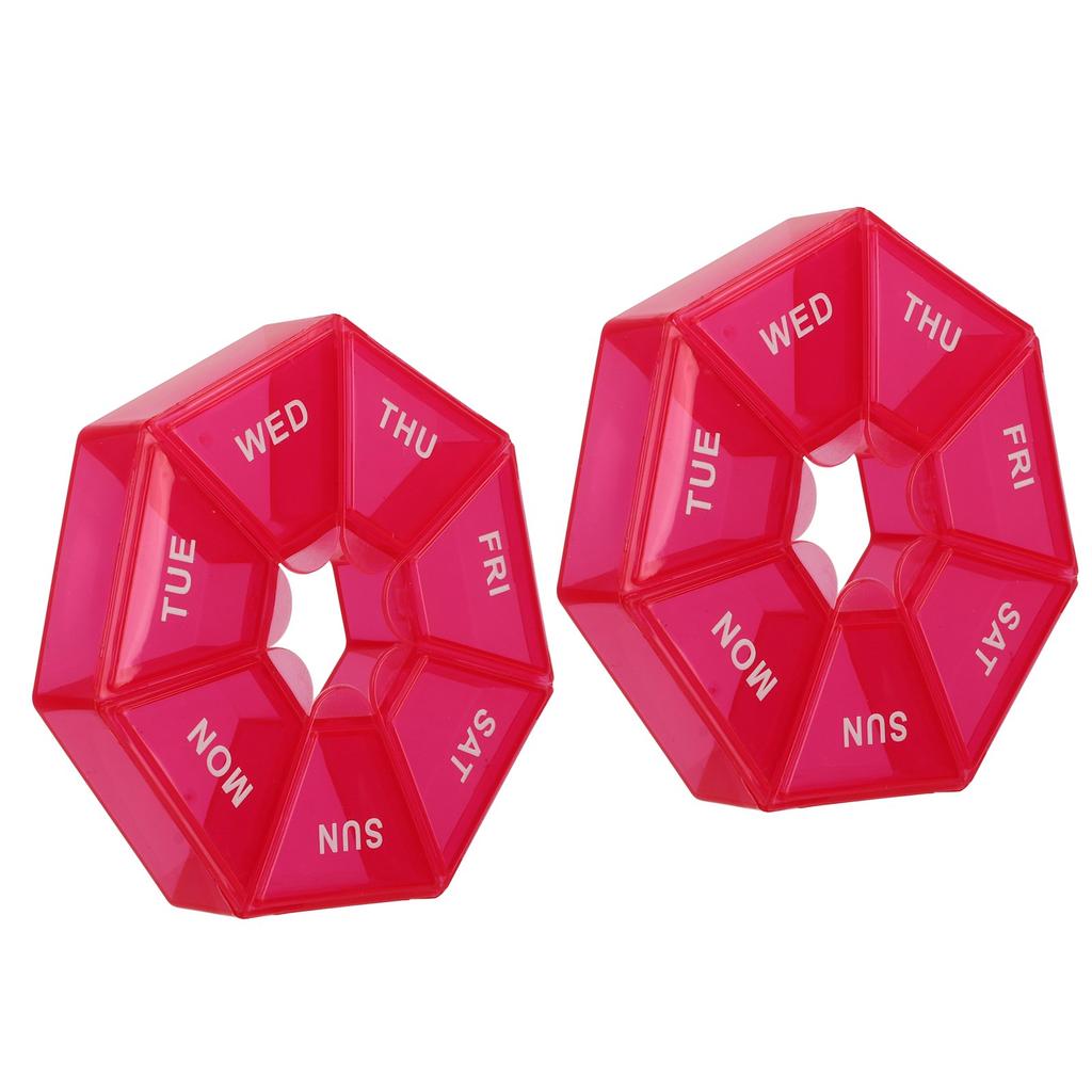 2Pcs 2 Times A Day Weekly Medicine Organizer Box 7 Day Medicine Organizer Small Container Holder