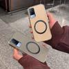 Case for Vivo Y78 5G Minimal Semi-Transparent Magnetic Casing Raised Electroplated Lens Bezel Anti-Slip Drop Resistant Protective Shell
