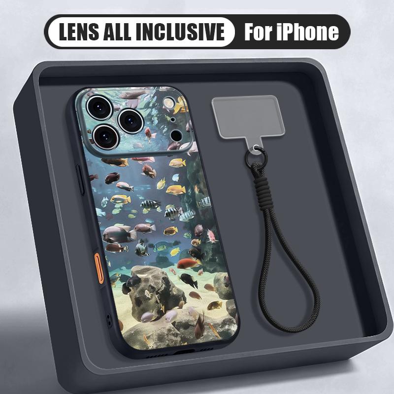 Turtle Fish Print Hand Strap Case For iPhone 17 Pro Max iPhone 16 15 14 13 Pro Max Magnetic For Magsafe Hybrid TPU+PC Matte Cover