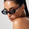 1/2pcs Luxury Narrow Rectangle Sunglasses Women Men Unisex UV400 Protection Fashion Cat Eye Shades Small Frame
