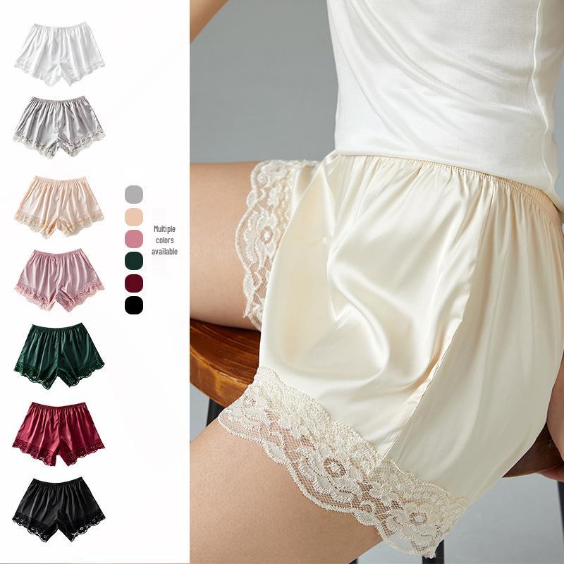 Women's Plus Size Lace Trim Anti-Exposure Safety Shorts
