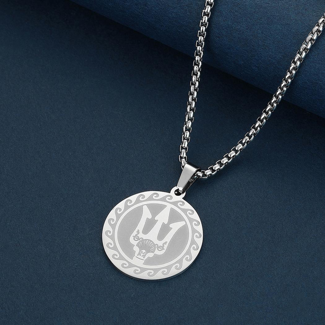 

Kinitial Poseidon Unisex necklace Greek God of the Sea, Locket Necklace, Exquisite Trident Talisman necklace срібний
