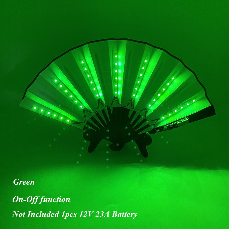 10/13 Inches Luminous Hand Fan Classical Folding LED Light up Fans Night Club Holiday Party Bar Dance Show Glowing Fan Props