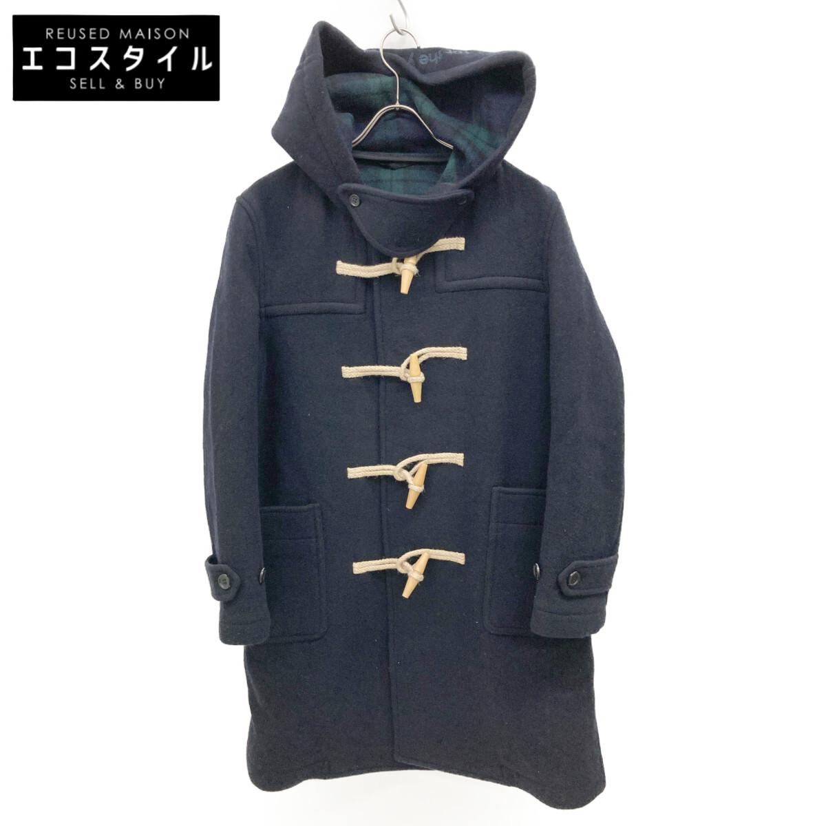 

VAN JACKET Темно-синее KW-81504 Шерстяное пальто-дафлкот с капюшоном и логотипом M Темно-синее Б/У