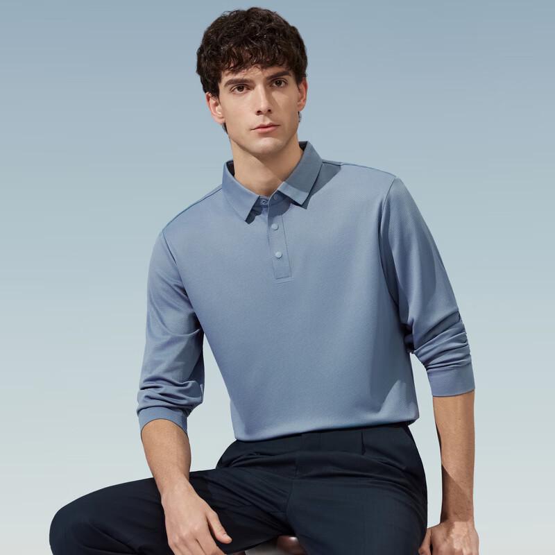 Judger Men's 7A Anti-Bacterial Wrinkle-Resistant Long Sleeve Polo Shirt