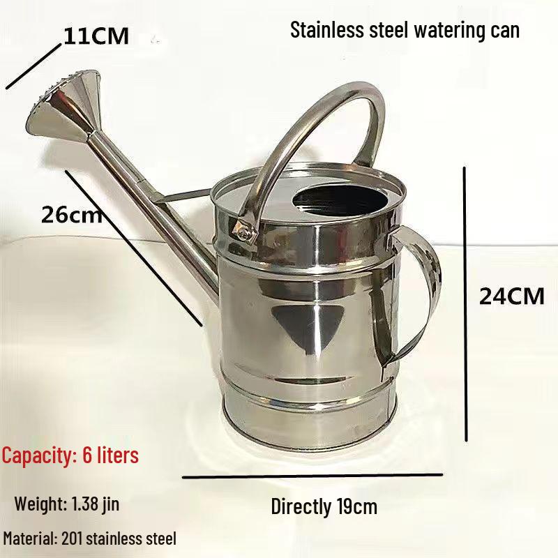 Stainless Steel Large Capacity Watering Can with Movable Handle and Sprayer