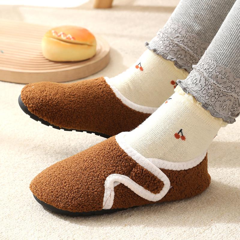 Autumn and Winter Children's Indoor Velvet Floor Socks Shoes Anti Slip Sole Early Education Walking Baby Shoes Home Cotton Shoes Home Cold Proof