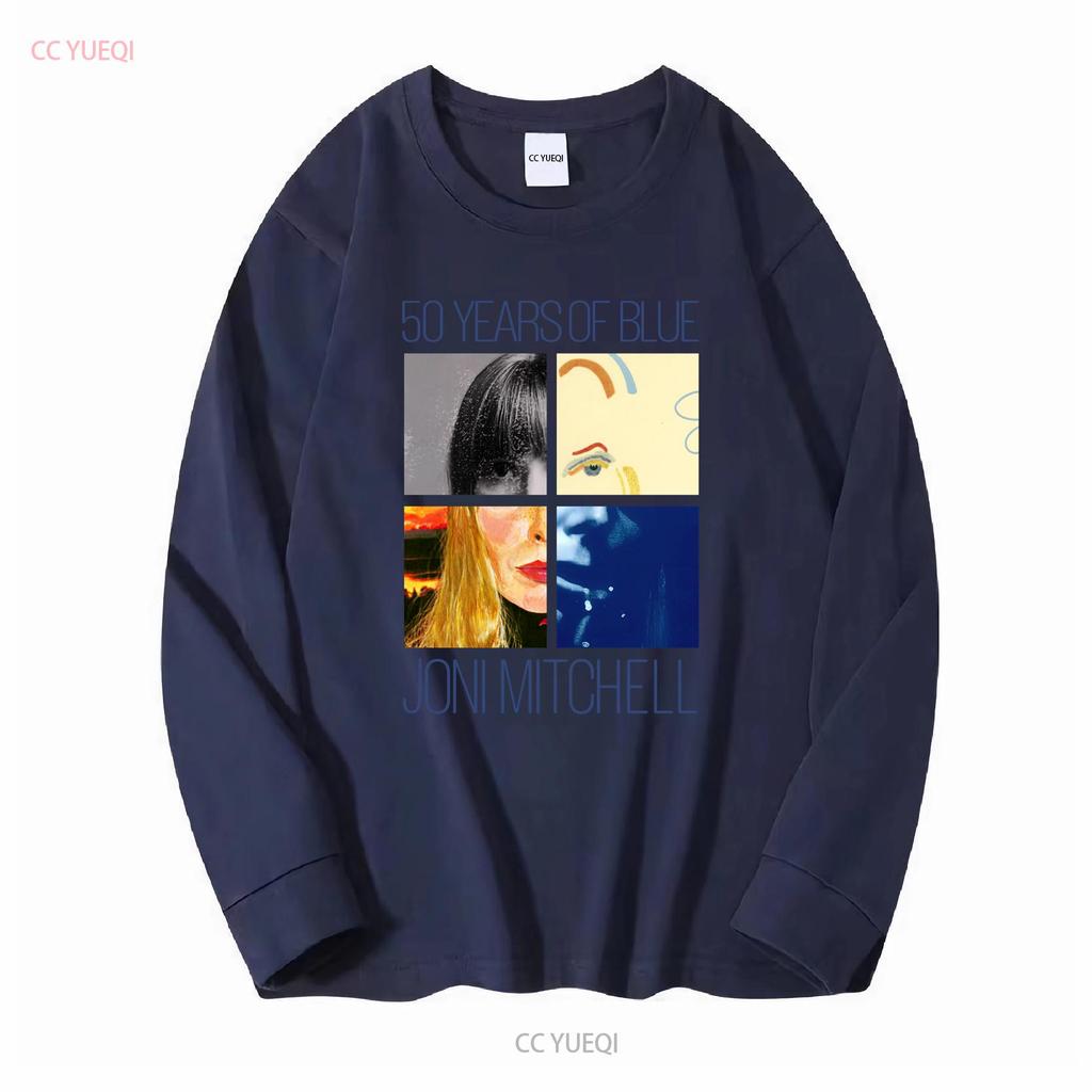 Joni Mitchell 50 Years of Blue in White T Shirt Full Size S To 5XL LL1637 vintage Washed Top For Everyday Wear Unisex Soft