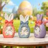 Silikon Osterhase Form Eiförmige Hasenkerzenform Dekoration Ornament Schleife Aromatherapie Gipsform DIY Basteln