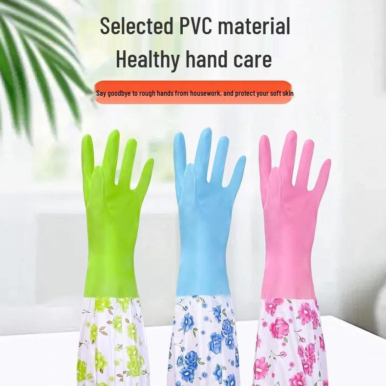 Plush-Lined Winter Cleaning Gloves: Warm, Elastic Cuff, Open Cuff for Dishwashing