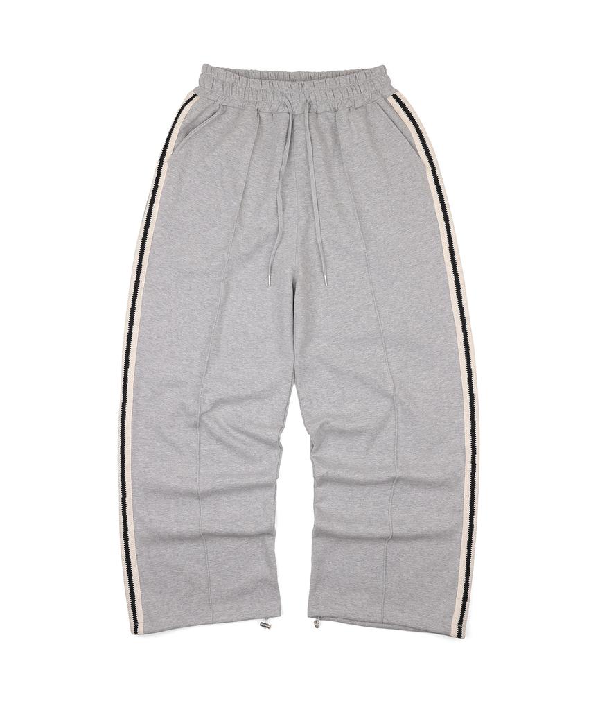 EASY NO EASY Track Line Pintuck Sweatpants - Gray