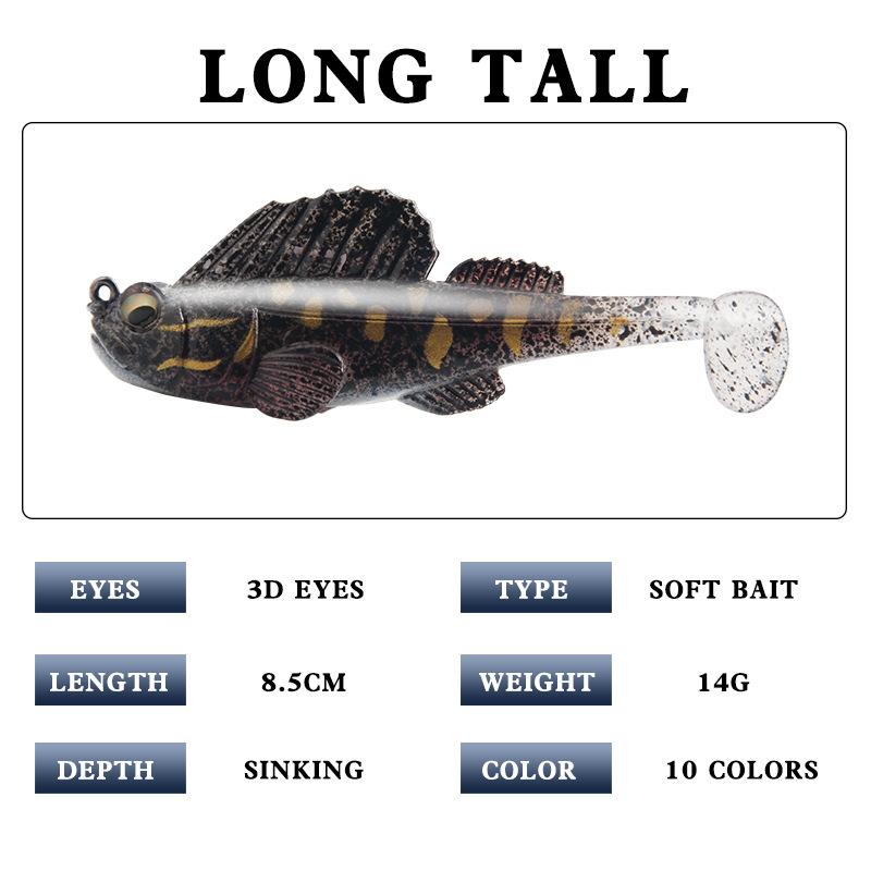Silikon springender Fisch Anti-Hänger Bottom Pack Blei Köder 8,5 cm/14 g Köder