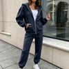 Women's Casual Two Piece Athletic Set Zip Up Hoodie and Jogger Pants