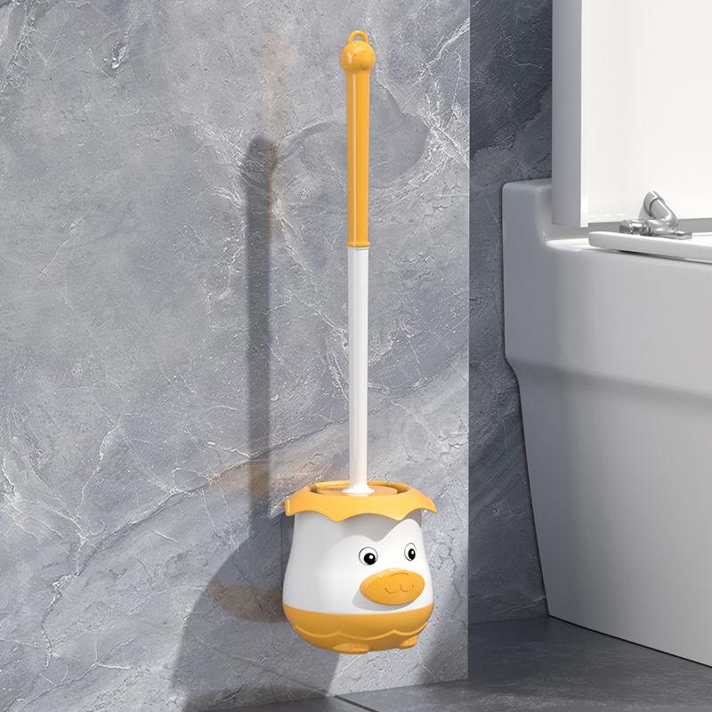 

Настенный набор туалетной щетки Бытовая ванная туалет мультяшная чистящая щетка перфорированная длинная ручка основа 1PC