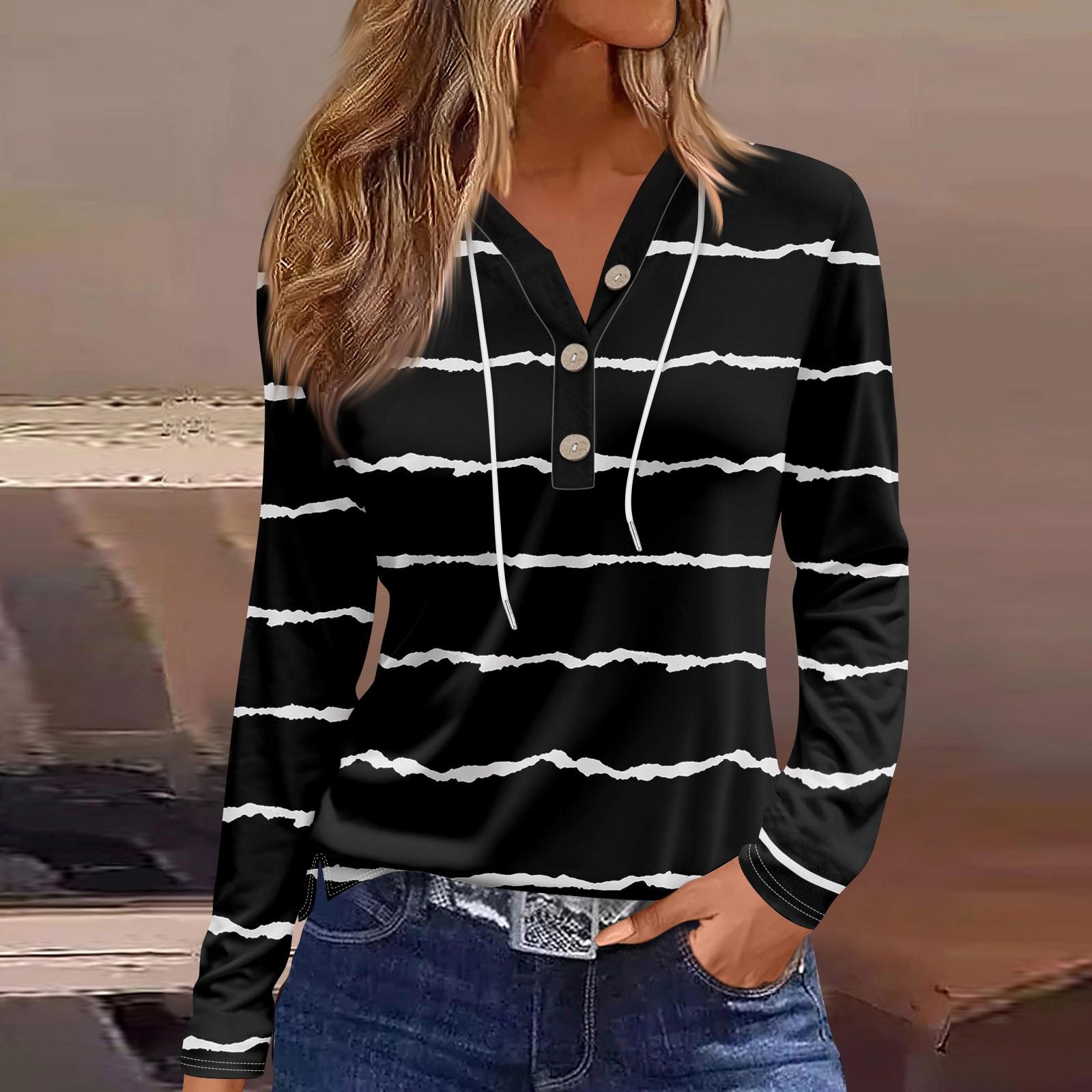 

Жен. Футболка Футболка Пуговицы Цветочный принт Длинный рукав Повседневные Выходные Мода Классический Классический V-образный вырез Обычный Топ L чёрный