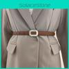 Womens Minimalist Style Derma Waist Belt Metal Buckle Dress Suit Shapewear Belt