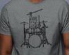 Cute Cat Playing Drums Men T-Shirt Gift, Drummer Shirt Animal Lover Gift Drumming Shirt, Drummer Tee Drum Shirts, Music Gifts Mens Tshirt