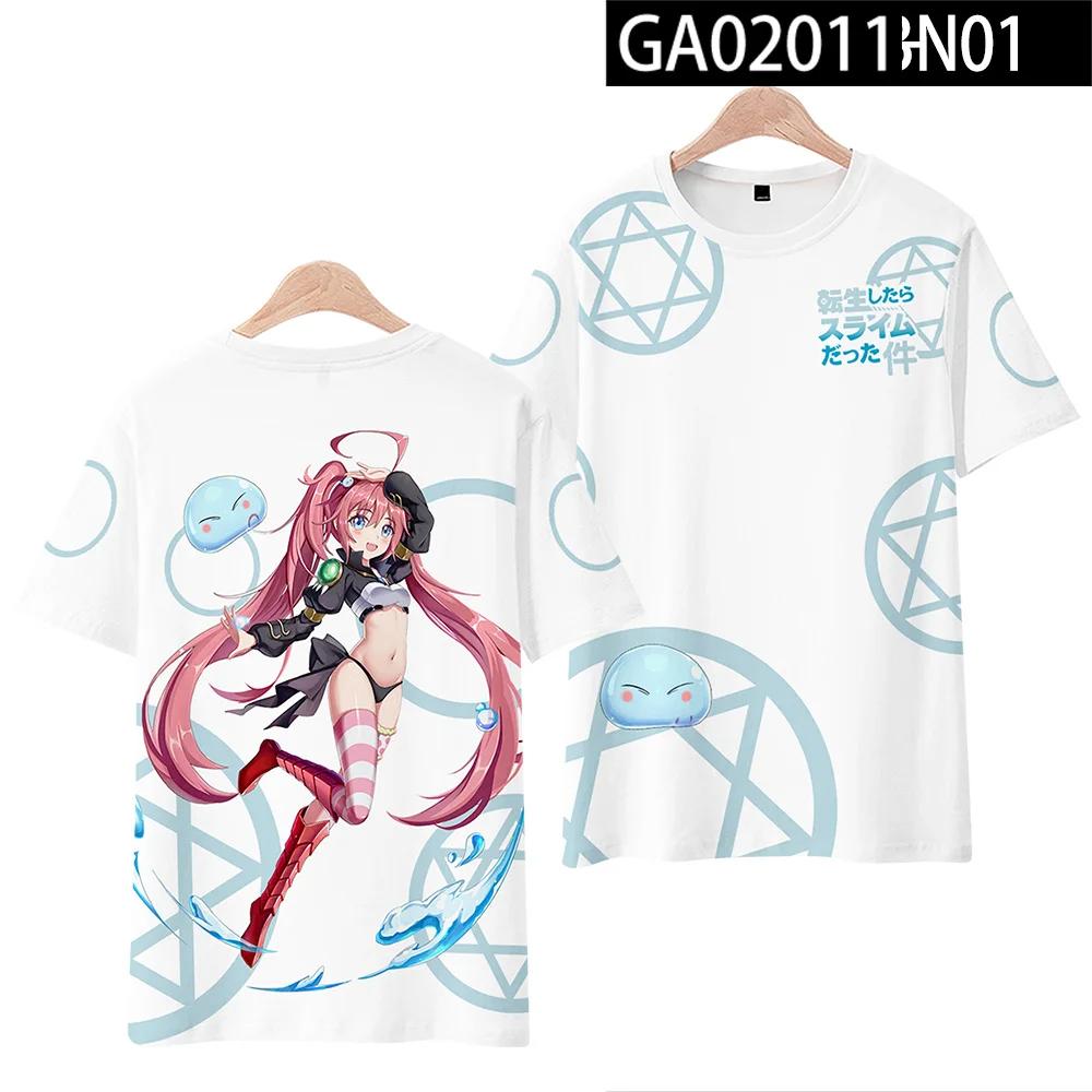 That Time I Got Reincarnated As A Slime Rimuru Tempest 3D Print T Shirt Women Men Summer Short Sleeve Funny Tshirt