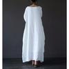 Loose Plus Size Women's Cotton and Linen Long Skirt Dress