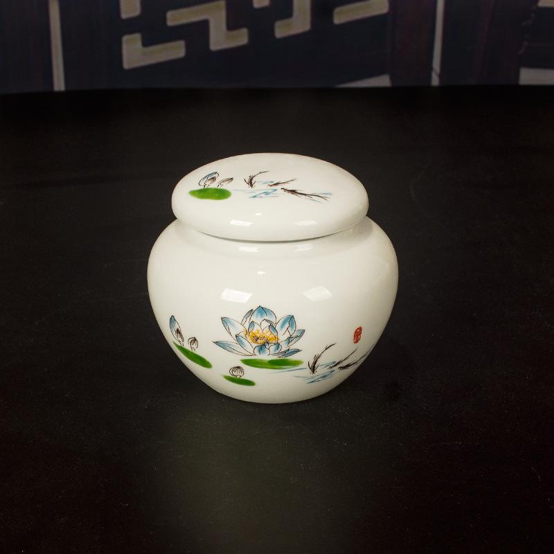 Airtight Blue & White Porcelain Ceramic Honey Jar with Twist-on Silicone Lid