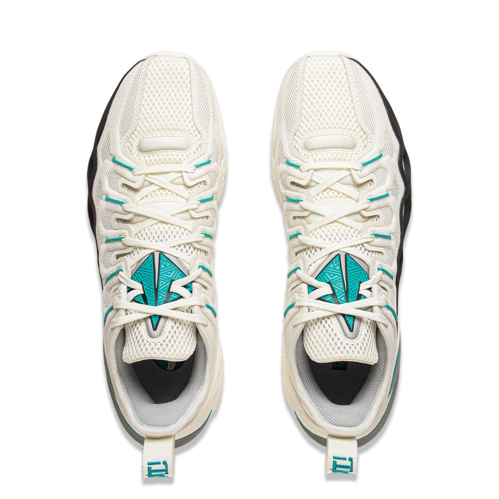 New LiNing Buckets Cushioning, Slip Resistant, And Breathable Low Top Basketball Shoes Men's Ivory ABAV023-9