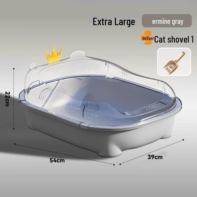 Thickened Semi-Enclosed Oversized Splash-Proof Cat Litter Box