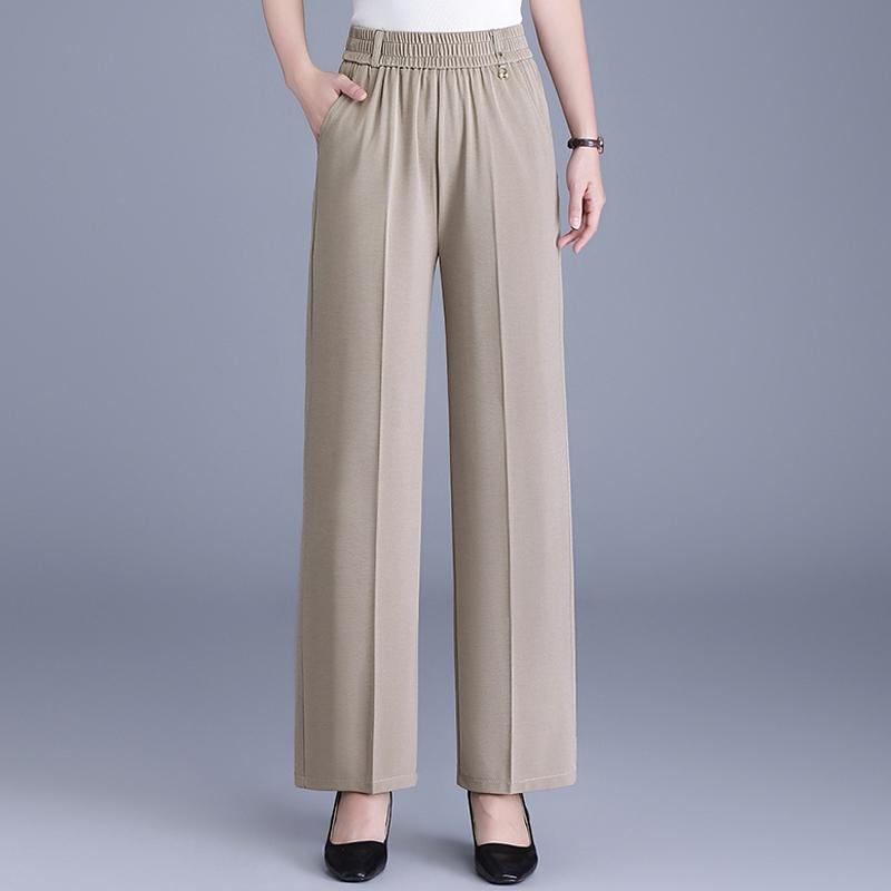 Women's Plus Size High Waist Cropped Wide Leg Pants – Elastic Waist Stretchy Trousers (Sizes XL-6XL) for Summer