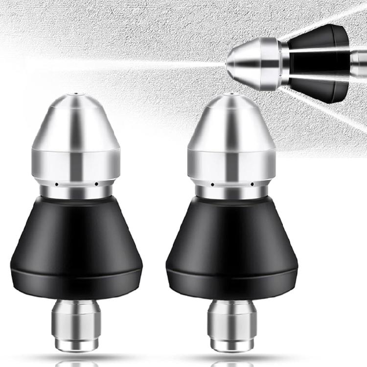 Pressure Nozzle 1 Front 6 Rear Sewer Jetter Nozzle Pressure Washer Adapter Sewer Cleaning Tool 1/4Inch Quick Connector
