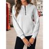 women's Cable Knit Textured Half Zip Long Sleeve Sweatshirt Casual Loose Fit Pullover Top