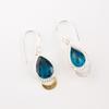 925 Sterling Silver Apatite Gemstone Jewelry Handmade Earrings 1.5" For Birthday EE-162-7