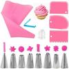 Spritzbeutel und Tüllen Set Kuchen DIY Dekorationsset mit Edelstahldüse Wiederverwendbare Silikon Gebäck Küchenbackwerkzeuge