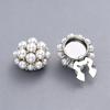 Faux Pearl Button Cover Alloy Elegant Clip-On Button Covers Removable No-Sew Button Covers for Women Shirts Blouses Wedding