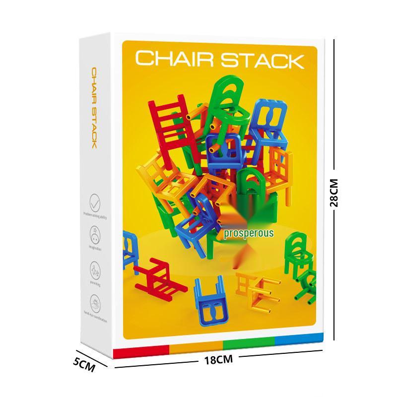 Kindergarten Stacking Chairs & Building Block Educational Toy for Parent-Child Balance Training