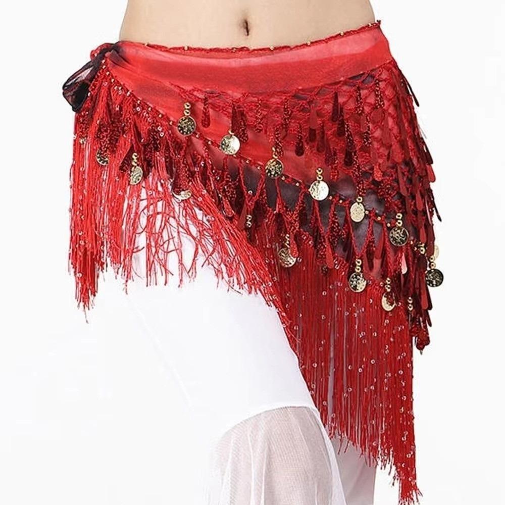 Long Tassel Belly Dance Waist Chain Hollow Belly Dance Hip Scarf Dancer Accessories