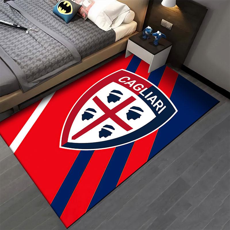 Cagliari Logo Red Blue Carpet suitable as a non-slip mat for the living room or bedroom sofa