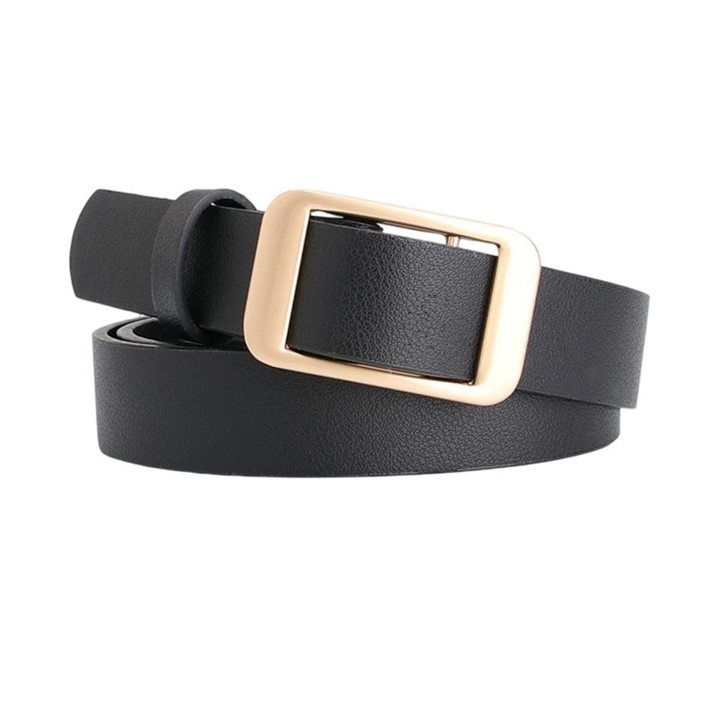 Stylish Minimalist Belt For Women Golden Hardware Detailing Slim Fit Faux Leather Design