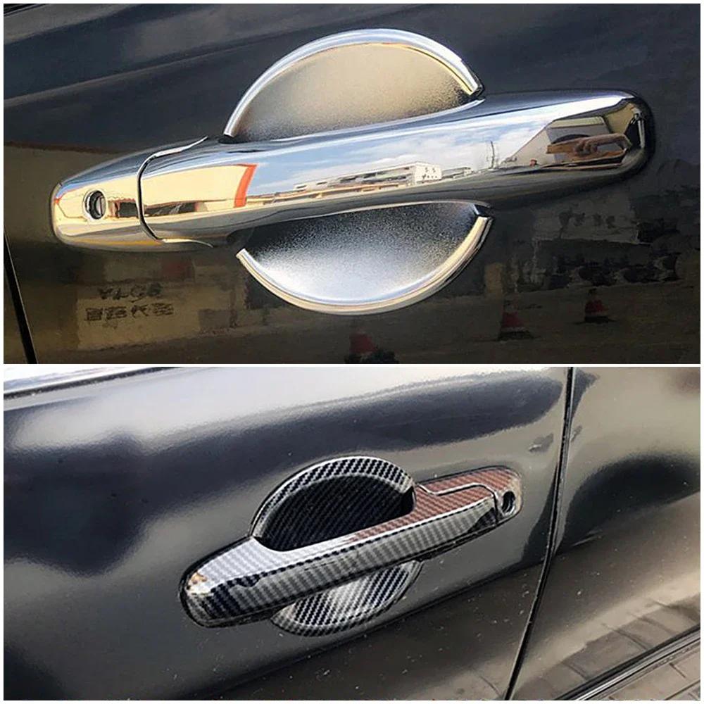 For Honda Accord 7 Gen 2003-2007 Carbon Fiber Color Exterior Parts Chrome Door Handle Cover Decoration Trim Protection Sticker